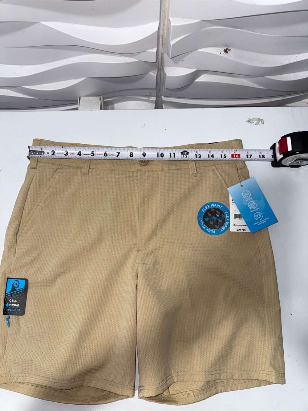 Men's Tan Flex-Waist Performance Shorts - Picture 4 of 6